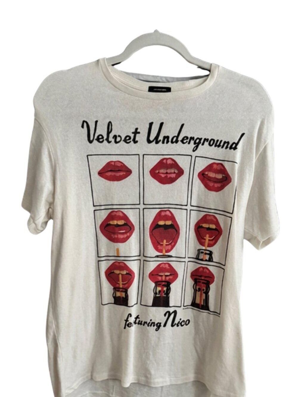 R13 -  Velvet Underground lips boy tee - sz S